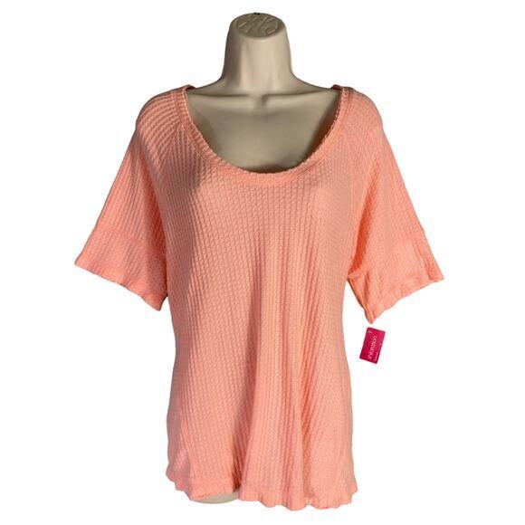 Xhilaration Women’s Orange Waffle Knit Pajama Cami Top Scoop  Sleepwear Size S - Picture 1 of 12